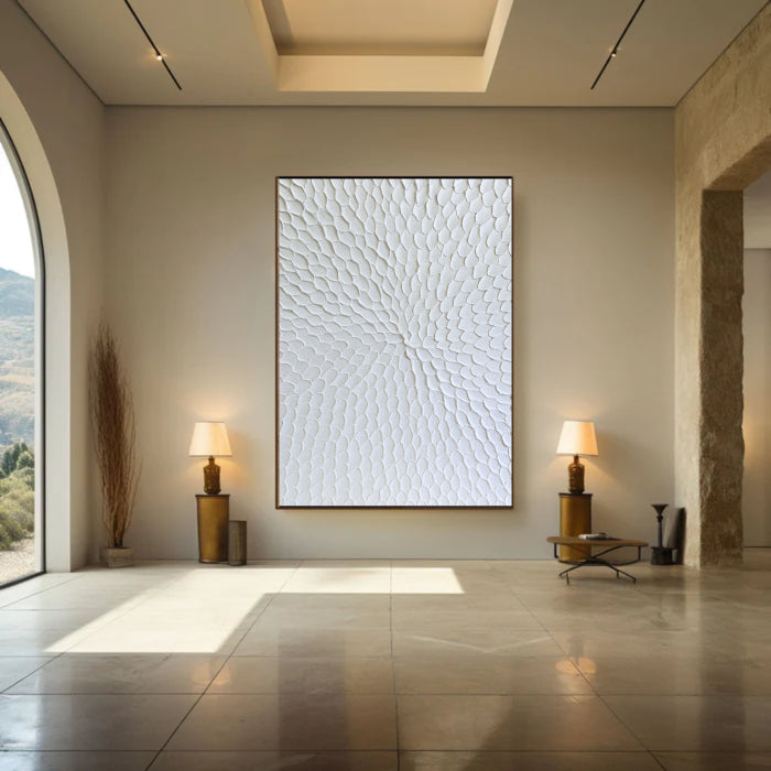 White Textured Minimalist Wall Art #WT004