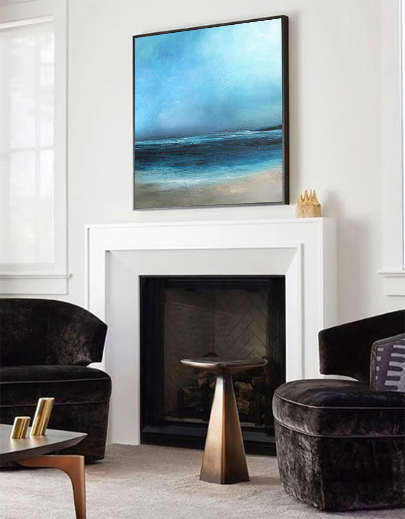 Blue Textured Minimalist Wall Art #BL004