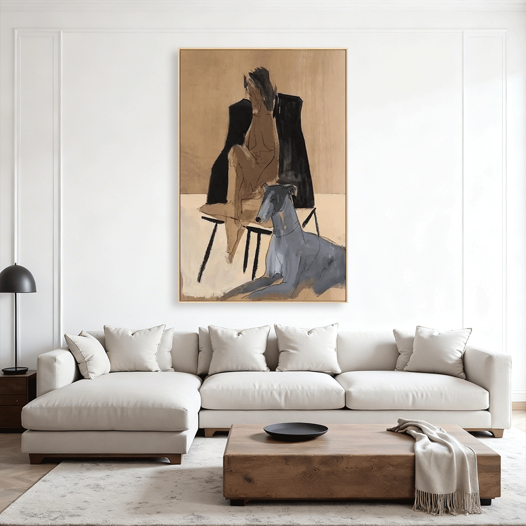 Abstract Dark Forest Figure Wall Art – Contemporary Canvas Painting #CP015