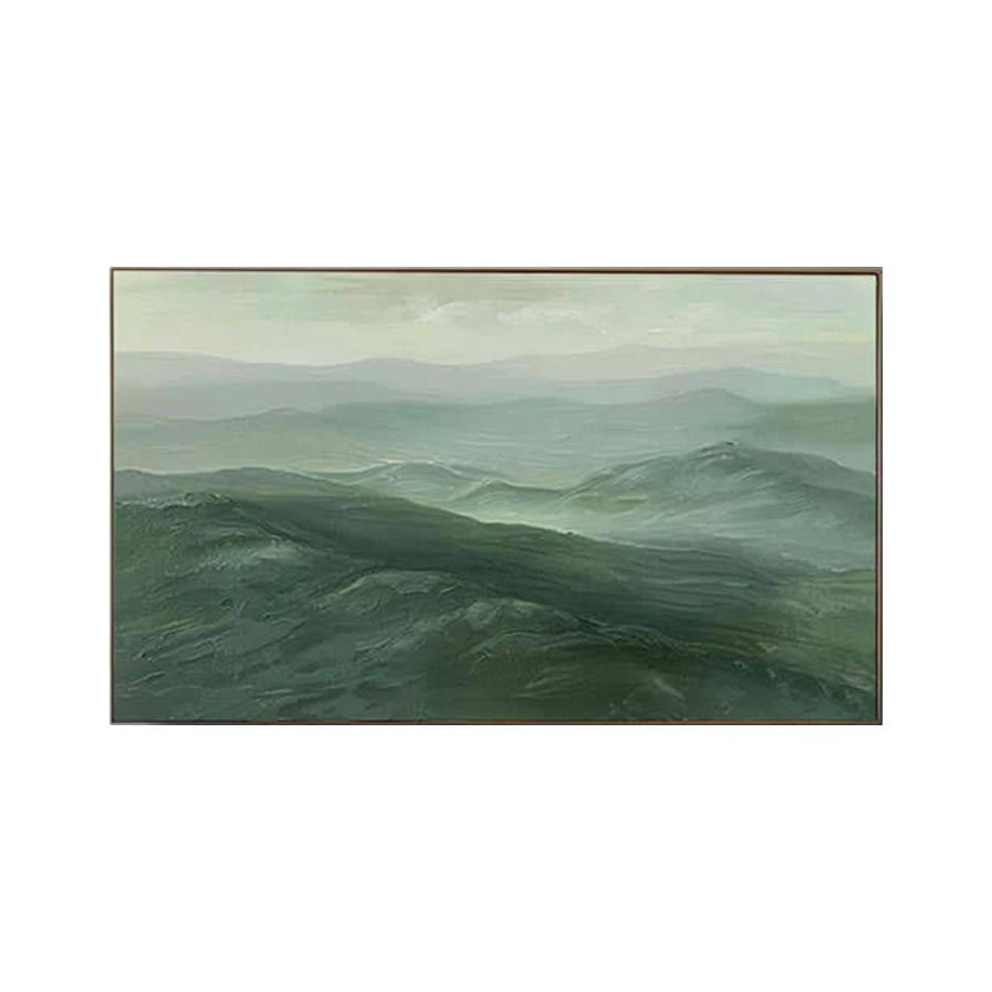 Misty Green Mountain Wall Art #MA008