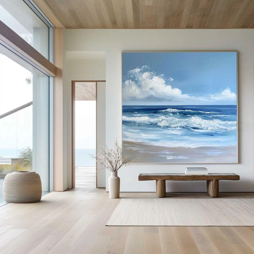 Blue Textured Minimalist Wall Art #BL005