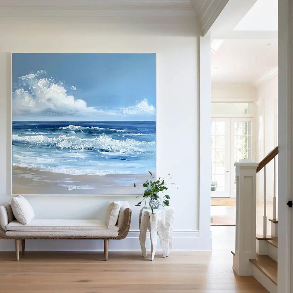 Blue Textured Minimalist Wall Art #BL005