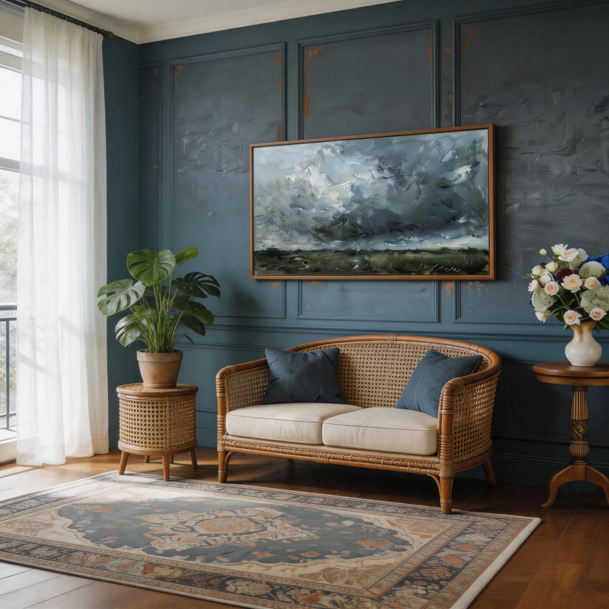 Moody Abstract Landscape Wall Art for Modern Luxury Home Decor #MA036