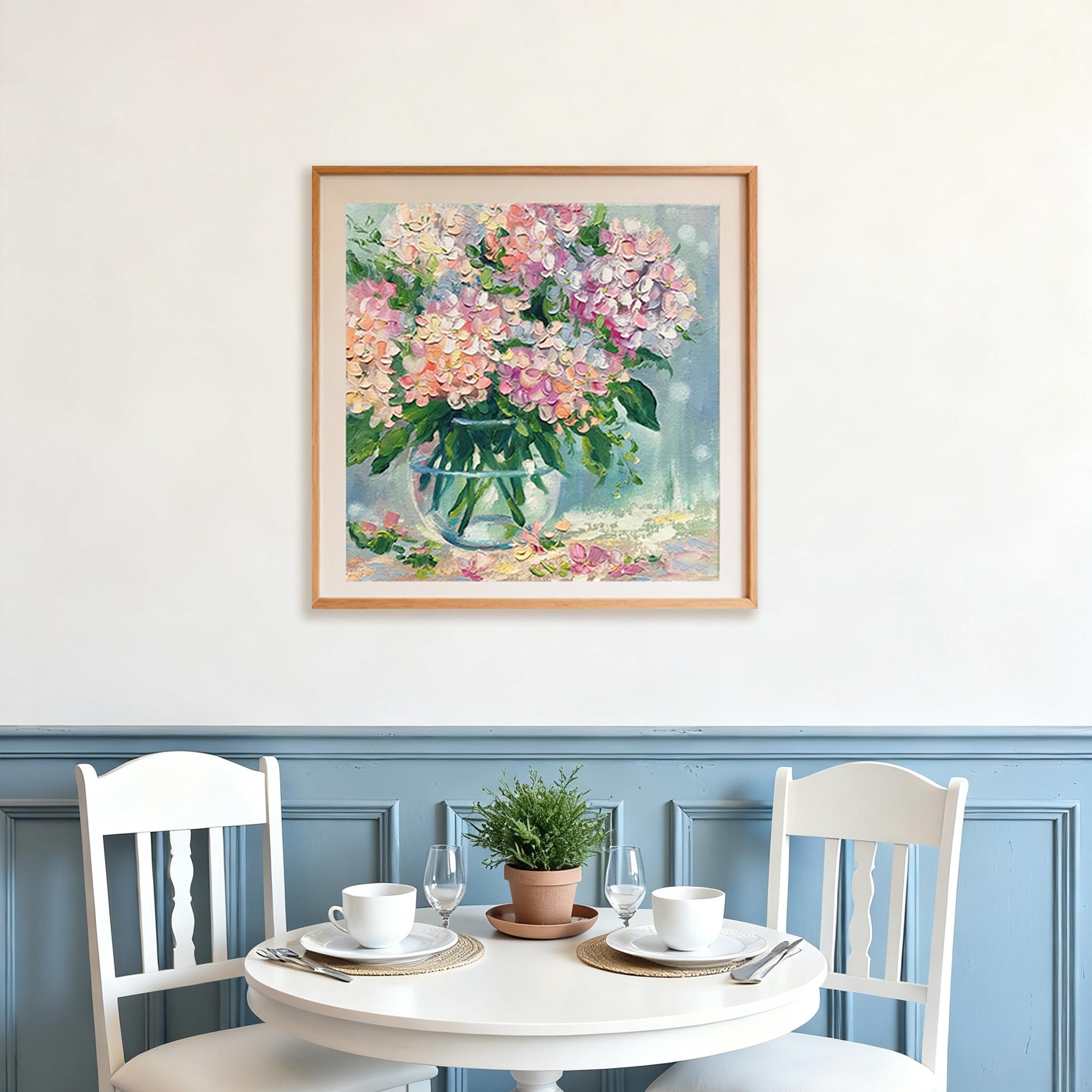 Pastel Hydrangea Bouquet Wall Art #FL004