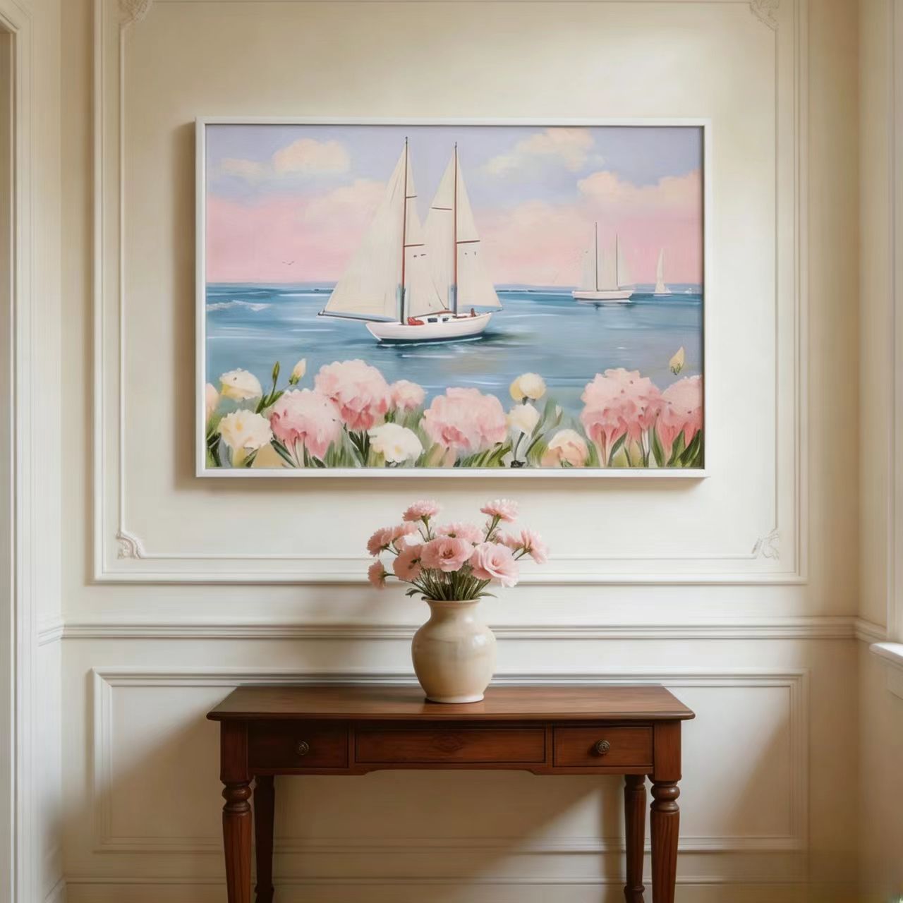 Pastel Sailboat Coastal Wall Art #BC025