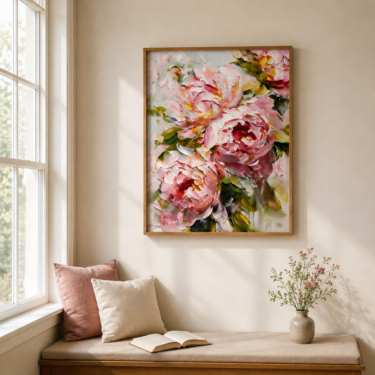 Blush Peony Bouquet Wall Art #FL012