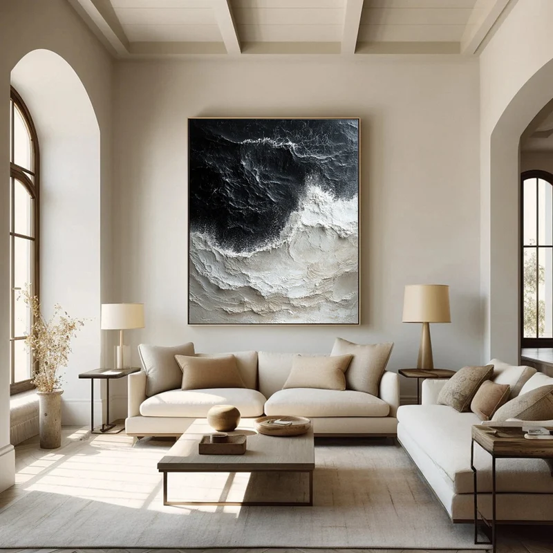 Ocean Wave Art with 3D Textured #WT009