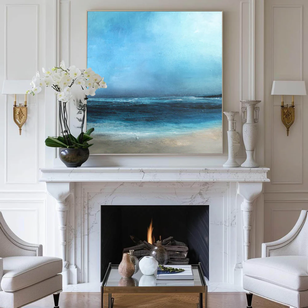 Blue Textured Minimalist Wall Art #BL004