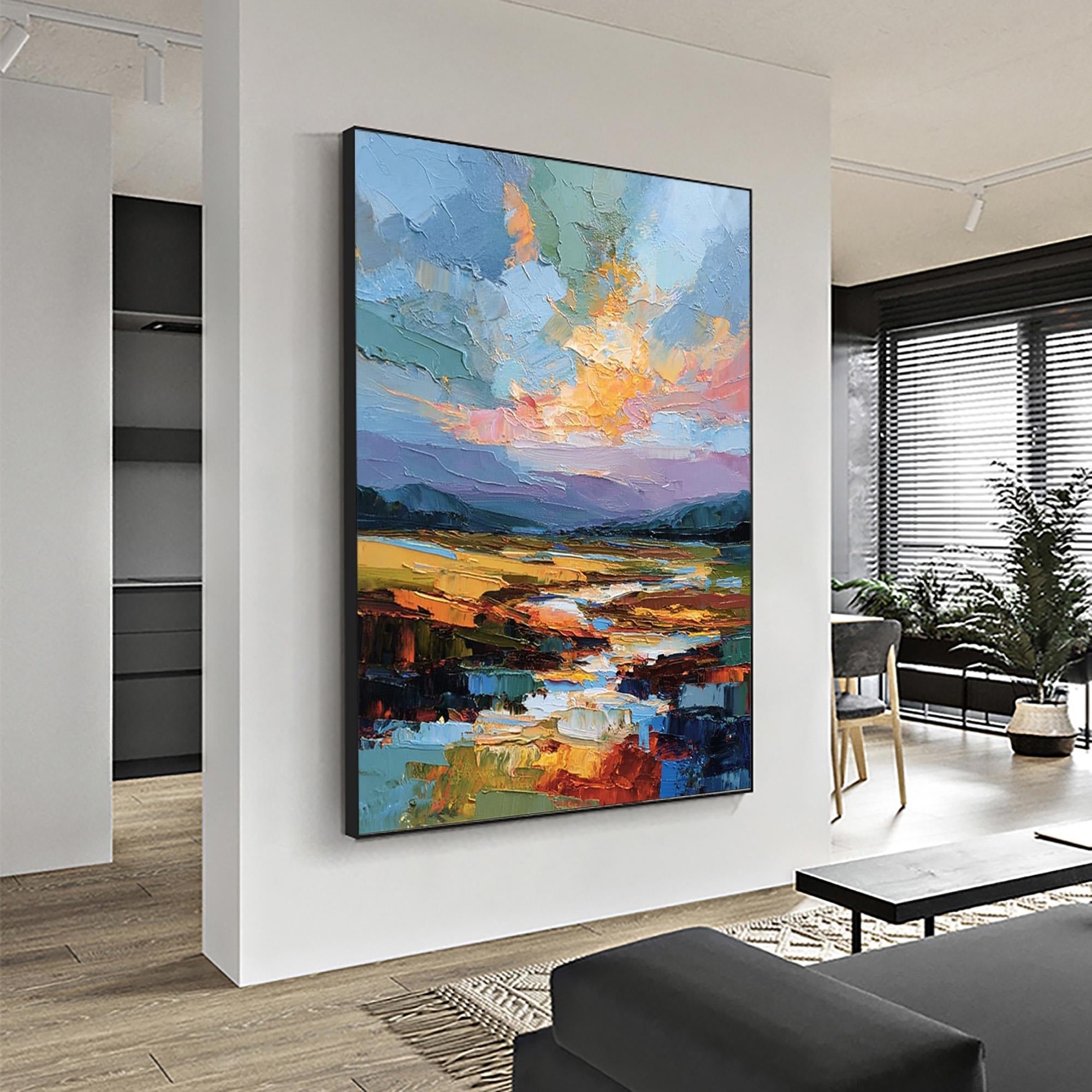 Abstract Landscape 3D Textured Oil Painting  #WW001