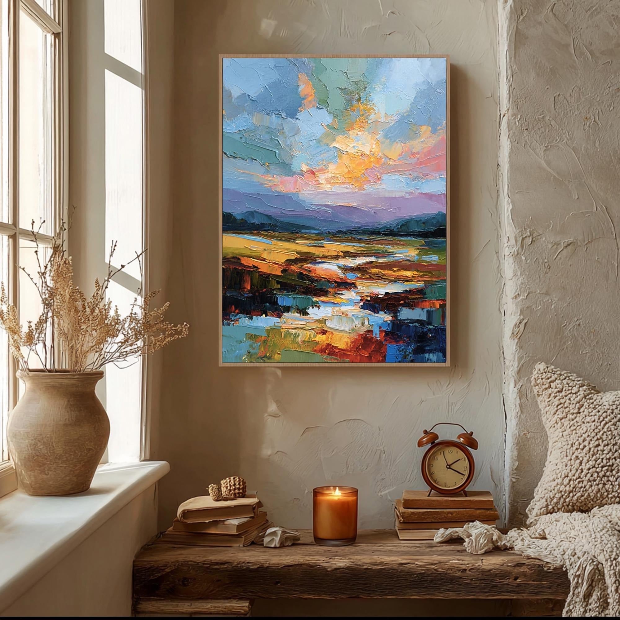 Abstract Landscape 3D Textured Oil Painting  #WW001