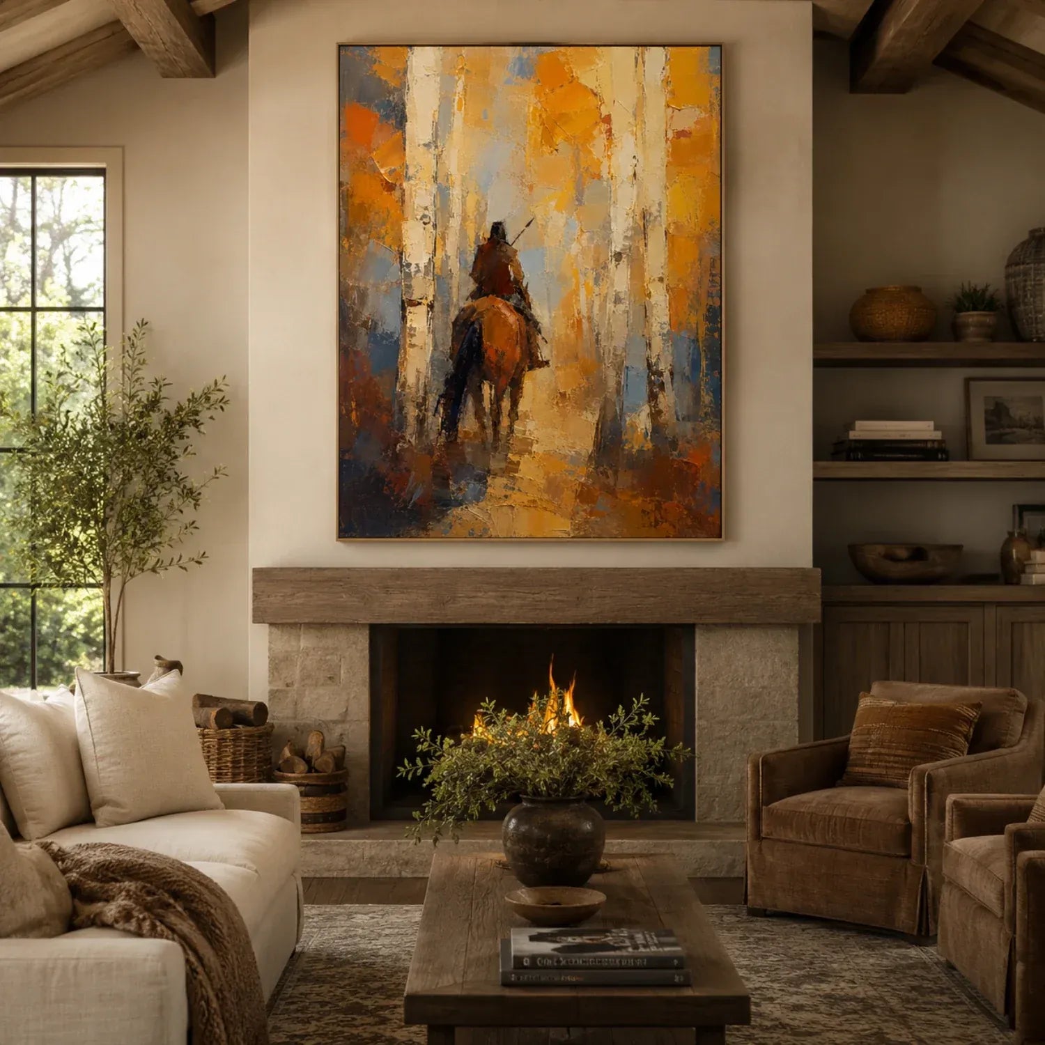 Autumn Horse Rider Oil Painting #WW009