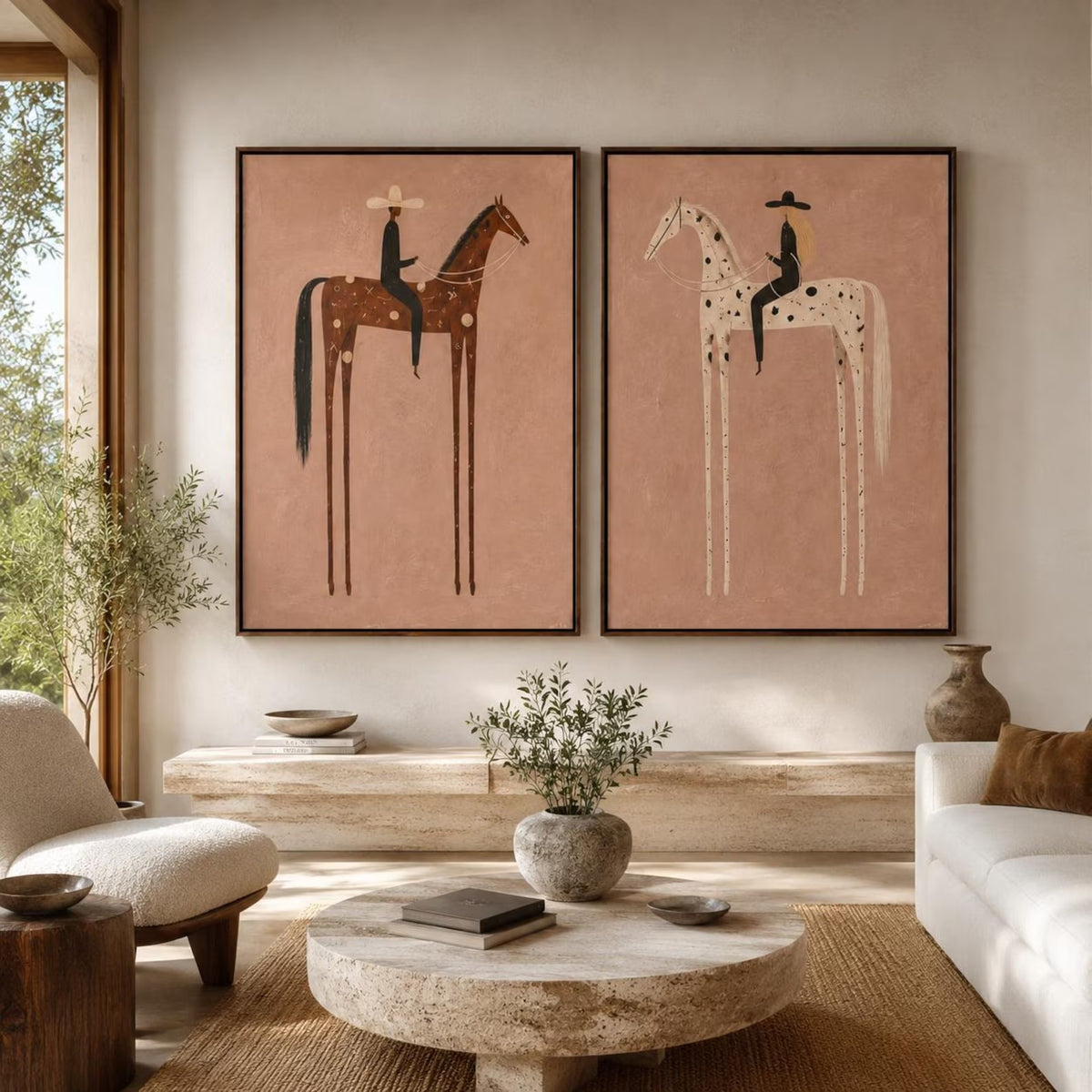 Western Riders Horse Wall Art Set of 2#WW022