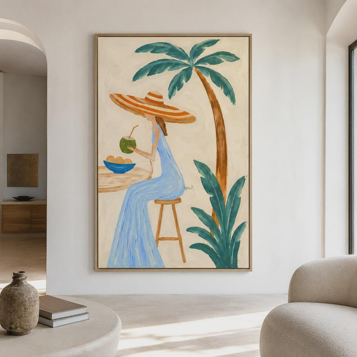 Coastal Muse Hand-Painted Oil Painting#WW023