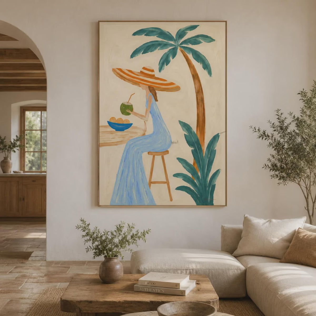 Coastal Muse Hand-Painted Oil Painting#WW023