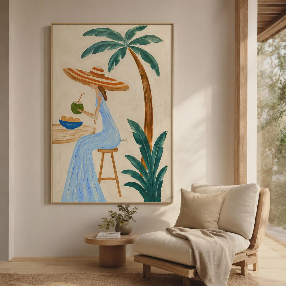 Coastal Muse Hand-Painted Oil Painting#WW023