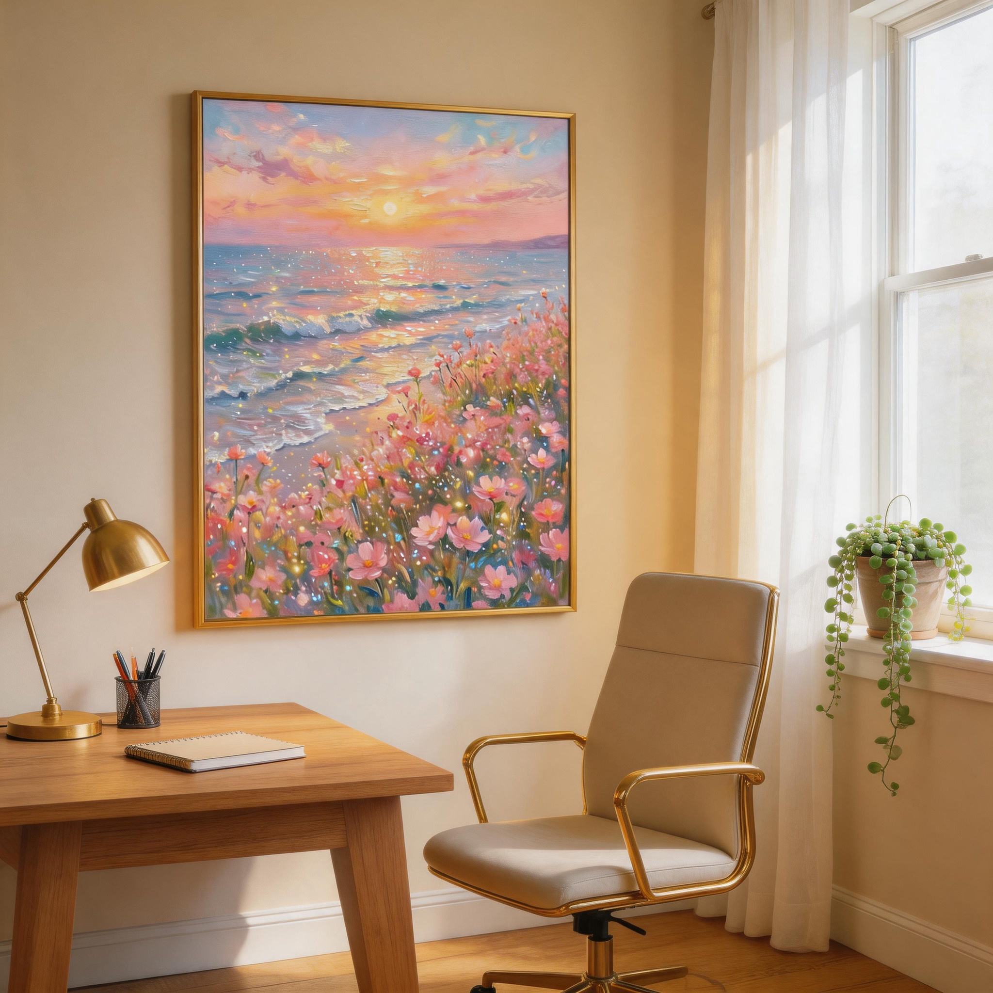 Wildflower Coastal Sunset Wall Art #BC019